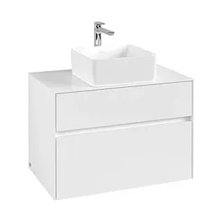 Waschbeckenunterschrank 80 x 55 cm Glossy White
