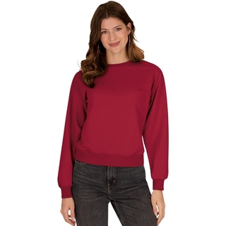 Sweatshirt TRIGEMA "TRIGEMA Dünnes Sweatshirt" Gr. XS, rot (rubin) Damen Sweatshirts