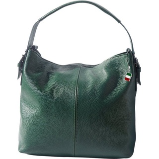 FLORENCE Shopper Florence legere Echtleder Hobo Bag Damen (Shopper, Shopper), Damen Tasche Echtleder grün, Made-In Italy grün
