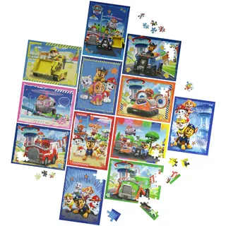 PAW Patrol 12-Puzzle Pack 24 Teile 48 Teile 100 Teile Kinder Puzzles Chase Marshall Skye Everest Rubble Zuma Rocky, für Vorschüler ab 4 Jahren