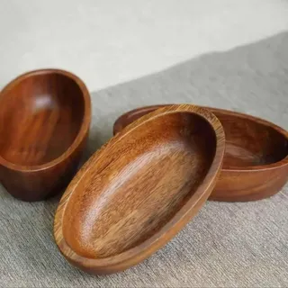 FUBESK Mini Boot Holz Salatschüssel für den Heimgebrauch, 15cm Holz Obstschale mit kreativem Schiffsdesign, Burgunderrot Serviertablett für Salate, Nüsse, dekoratives Display