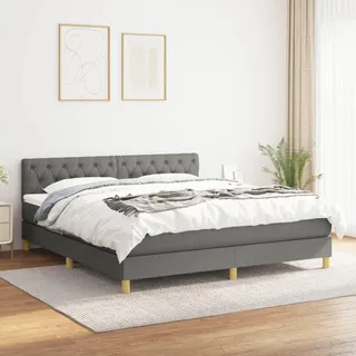 vidaXL Boxspringbett 160 x 200 cm Dunkelgrau