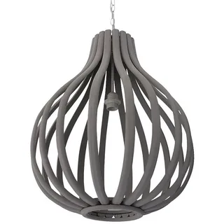 Grafelstein Hängeleuchten Hängelampe PEAR grau aus Holz XXL-Holzlampe mit Streben D50cm
