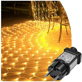 MUPOO LED-Lichternetz Ramadan Deko LED Netz Lichterkette Außen mit Fernbedienung Timer, 200-flammig