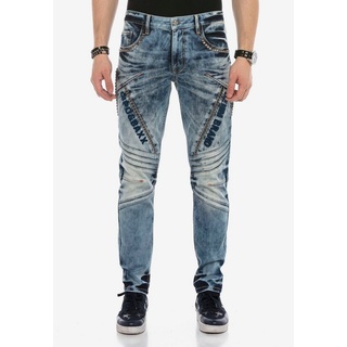 Cipo & Baxx Straight-Jeans im lässigen Biker-Look blau 40