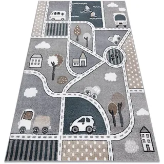 RugsX Fun Kinderteppich 180 x 270 cm Grau