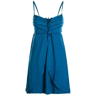 Vishes Sommerkleid Damen Babydoll-Kleid Tunika-Kleid Sommerkleid verstellbare Träger Hippie, Elfen Sytyle blau 32-34
