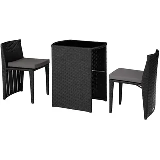 Tectake Rattanset Hamburg 3-tlg. Schwarz