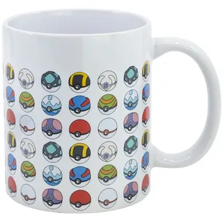 POKÉMON Tasse Pokemon Pikachu Pokeball Kaffeetasse Teetasse Geschenkidee 325 ml, Keramik bunt