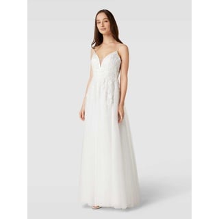 Brautkleid mit Details aus Spitze, Offwhite, 44