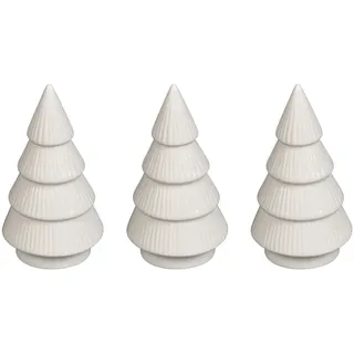 3tlg. Tanne SCANDI weiß aus Porzellan H12,5cm Tannenbaum Boho nordic Weihnachten