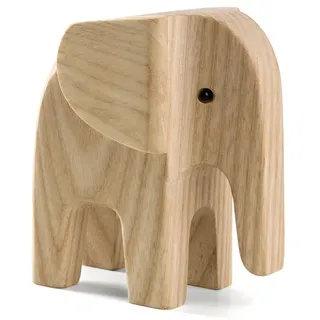 Hochwertige Dekofigur Elefant - Nachhaltige Deko, FSC-zertifiziert Esche natur 4...