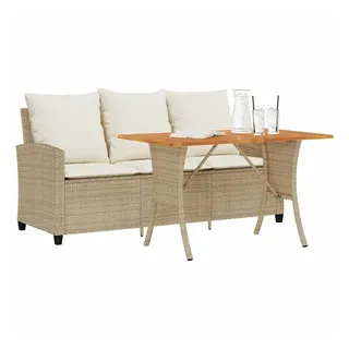 vidaXL Gartensofa 3-Sitzer Loungesofa beige