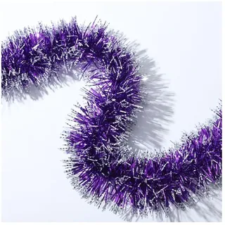 Wisafory 5 Stück 2 m Weihnachten Lametta Girlande Glitzer Weihnachtsgirlande Weihnachtsbaum Deko Hängende Dekoration Glänzend Weihnachtsbaumschmuck für Weihnachten Geburtstag Party Festival Lila