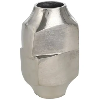 EGLO Living Metallvase Abucay, asymmetrische Deko Vase für Pampasgras, kleine Dekovase für Wohnzimmer, Blumenvase aus Metall in Nickel, Tischdeko 22,5 cm