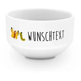 Mr. & Mrs. Panda Schüssel personalisiert Raupe Schmetterling - Personalisierte Geschenke, Zitronenfalter, Suppenschüssel, Müslischale, Hütchen, Müslischüssel, Hut, Lustige Sprüche, Kokon