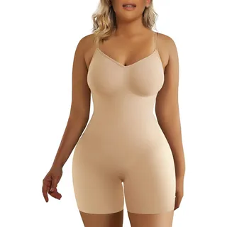 SHAPERX Shapewear Damen Figurformender Body Shaper Bauchweg Formende Bodys Abnehmen Shaping Bodysuit - L-XL