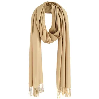 Bovari Schal Pashmina aus 100% Premium Viskose - weich wie Kaschmir -, glänzend wie Seide - 200x70 cm XL Damen-Schal goldfarben