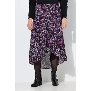 Ulla Popken Maxirock Damen Floral Rosa 62/64
