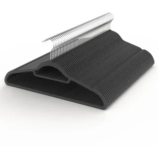 Intirilife Kleiderbügel Samt Schwarz 50 St.