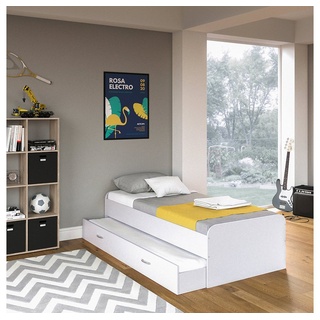 VitaliSpa® Kinderbett Jugendbett mit Gästeliege ENZO Weiß weiß