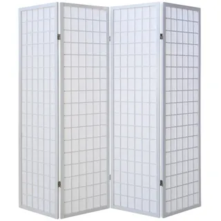 Homestyle4u Paravent Weiß 176x175 cm 261