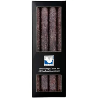 Stearin Stabkerzen, 250 x 22 mm, Anthrazit / Schwarz, 4er-Pack, Bio - Kerzen / Stearin - Leuchterkerzen
