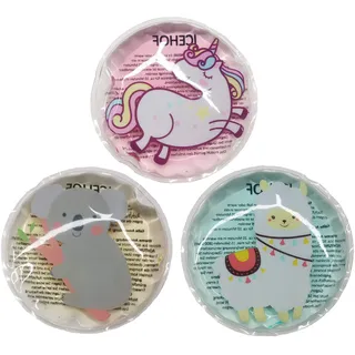 ICEHOF Kühlpads Kinder Set Tiere - Einhorn Koala-Bär Lama - Tiere Gel Kühlakku Kühl-Kompressen Kühlpack Kühlpad Külkissen Coolpack Prellung Schwellung Verbrennung