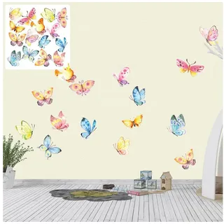 Sunnywall Wandtattoo XXL Schmetterlinge Wandtattoo Set Kinderzimmer Aufkleber bunt|rosa