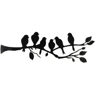 Wandbehang Aus Metall, Vogel-wanddekoration, Blätter Und Vögel, Metallskulptur, Wandbehang Mit Vogelsilhouette