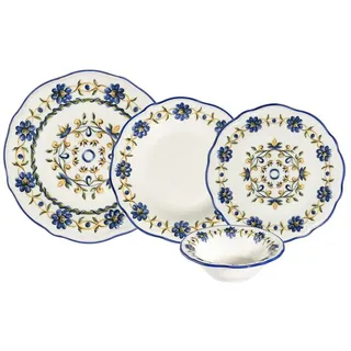 Hermia Concept Geschirr-Set Tuscan Bloom (24-tlg), 6 Personen, Porzellan, 24-teiliges Set bunt