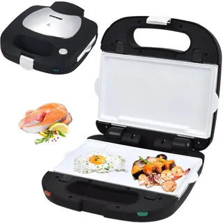 Syntrox Germany Multifunktionaler Teppanyaki Grill SM-1500W Perom mit Wechselplatten – Plancha Grill, 1500W, 23,5 x 13,2 cm, rutschfest