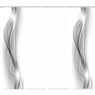 HOME WOHNIDEEN 4er-Set Schiebegardinen NEBLANA, blickdichter Dekostoff, 245 x 60 cm (h x b), Farbe:, Farbe:grau