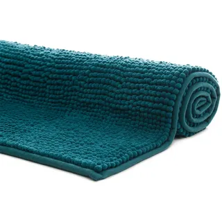 liebling Badematte, Fußbodenheizung geeignet, Polyester, rechteckig, Antirutsch-Beschichtung, sehr Saugfähig, Größe: 70x120 cm, petrol blau rechteckig | 70 cm x 120 cm