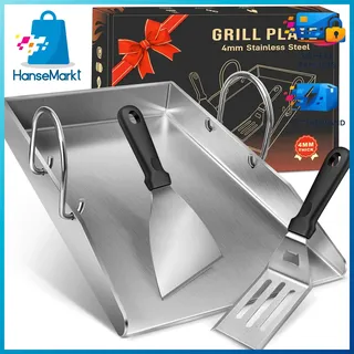 girxzybx Grillplatte 40 x 30 cm Edelstahl/silber