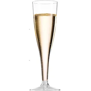 Wiederverwendbare Sektgläser aus Kunststoff, enthält 1 Stück 133 ml Champagner- und Weingläser, geeignet für Partys, Hochzeiten, Familienfeiern