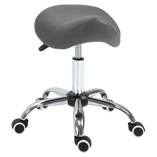Homcom Rollhocker Kunstleder Grau