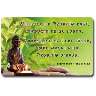 TRIOSK Kühlschrankmagnet stark Buddha Magnet Sprüche lustig Motivation mit Spruch Problemlösung Weisheit Zitat Geschenk für Poesieliebhaber