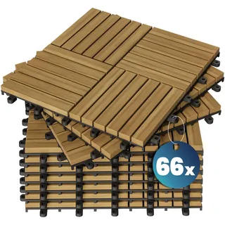CASARIA Holzfliese Akazie Quattro Mosaik 30 x 30cm 66er-Set
