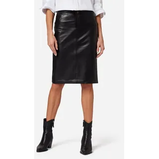 RICANO Lederrock 095 Skirt Lederrock in Bleistift-Form mit Zwei Fronttaschen schwarz M