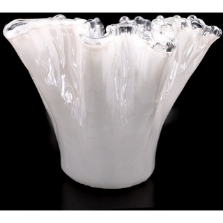 Tammaro Home Murano Glas Vase Weiß Farbe Eiche Modell