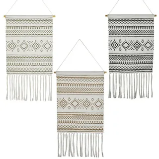 Marrakesch Orient & Mediterran Interior Wanddekoobjekt Boho Wandteppich 3er Set Calegora 45x85cm, Ethno Wanddeko modern (3 St), Handarbeit bunt