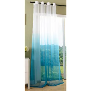 Schal transparent Farbverlauf Vorhang mit Ösen Gardine Voile, 1 Stück 245x140, Türkis, 204202
