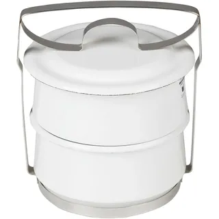 Riess, 0329-033, Essensträger 2-teilig, CLASSIC- WEISS, Durchmesser 14 cm, Höhe 20 cm, Emaille, weiß, Induktion