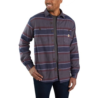 CARHARTT Hamilton Fleece Hemd - Dunkelgrau/Dunkelblau/Dunkelrot - S