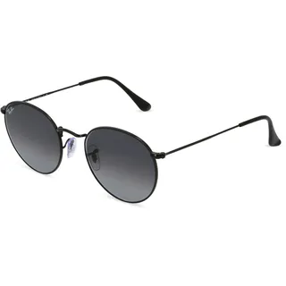 Ray-Ban RB 3447N Round Metal Herren-Sonnenbrille Vollrand Rund Metall-Gestell, schwarz