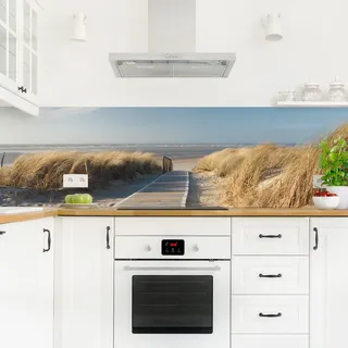 Bilderwelten Küchenrückwand Folie Glänzend 50x175 cm Ostsee Strand Spritzschutz Fliesenspiegel Küche-Rückwand Motiv Klebefolie