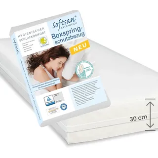 Softsan Extraweich Allergiker Matratzenbezug für Boxspring-Matratzen milbendicht Höhe 30 cm, Encasing zum Milbenschutz für Hausstauballergiker milbenkotdicht (80x200x30 cm)