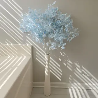 AETVRNI Blumenvase, 40 cm hoch, weiße Keramikvase, Pampasgrasvase, Bodenvase, Moderne Heimdekorationen, handgefertigte, gebürstete schmale Vase für Dekoration, Wohnzimmer, Eingangsbereich, weiß 40 cm