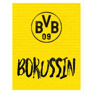 Wall-Art Poster »BVB Borussin Fußball Deko«, Poster ohne Bilderrahmen, 32605117-0 gelb/schwarz B/H: 60 cm x 80 cm